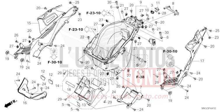 COMPARTIMENT A BAGAGES von Forza 750 IRIDIUM GRAY METALLIC (NHC65) von 2023